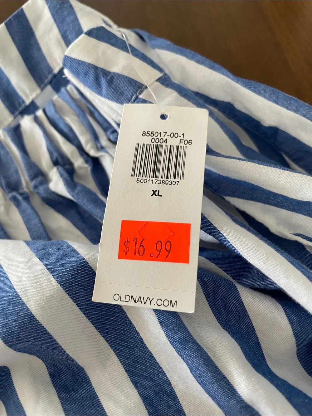 Old Navy Blue and White Striped Midi Skirt